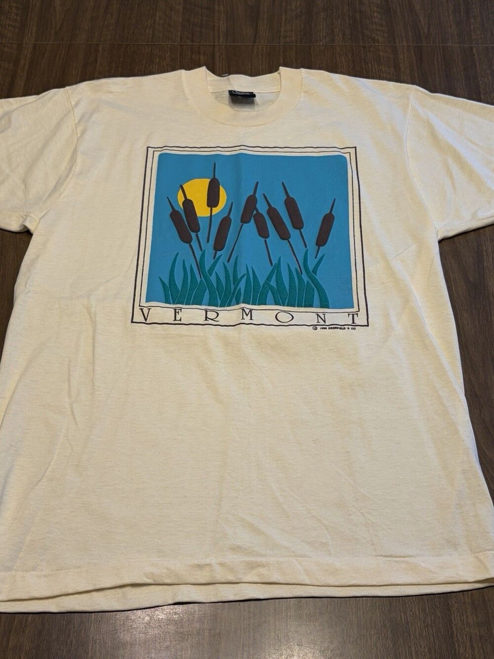 Vtg Screen Stars Vermont Willow T Shirt USA Single Stitch Sz L